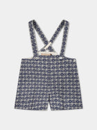 Shorts blu per neonato con motivo geometrico e GG all-over,Gucci Kids,760292 XWATR 4262